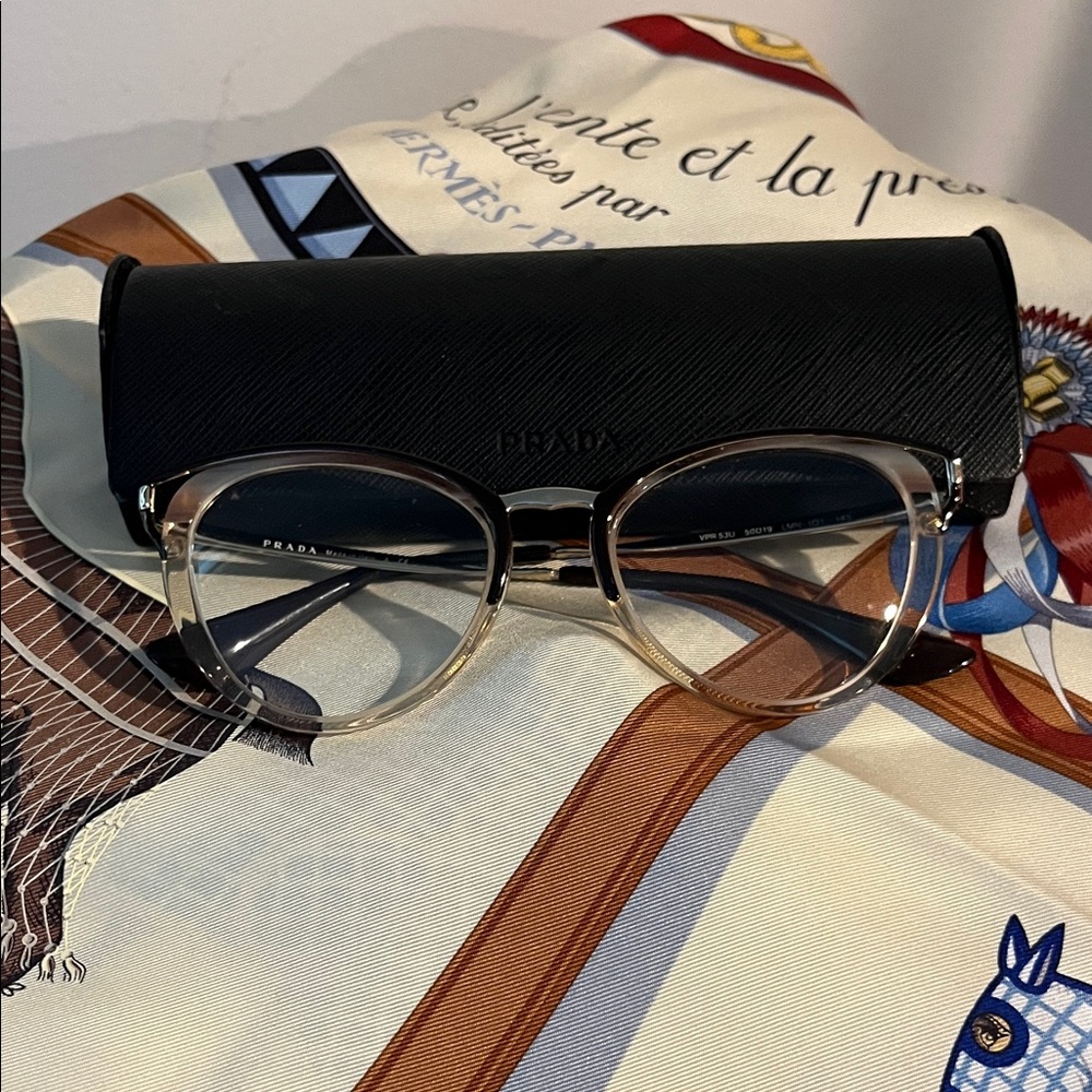 Prada Transparent and Black Eyewear